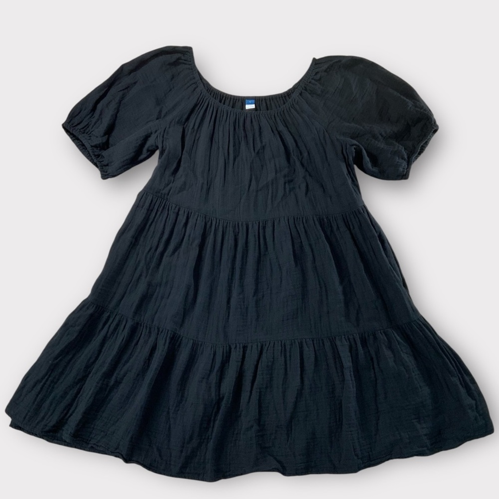Women’s Old Navy Black Peasant Dress Off Shoulder Size Large #178